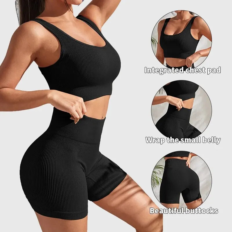 Women's activewear short and top set